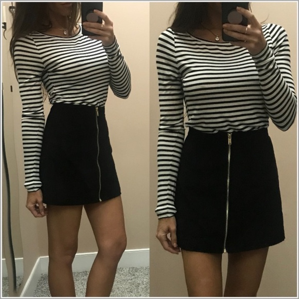 H&M Divided Black Faux Suede Skirt